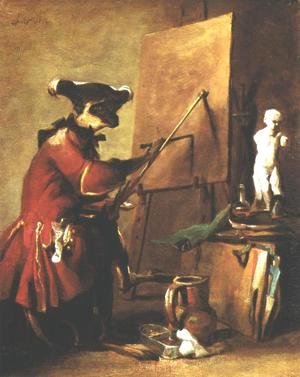 Jean-Baptiste-Simeon Chardin - The Monkey Painter, 1740