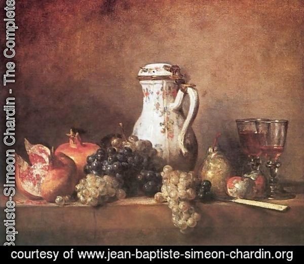 Jean-Baptiste-Simeon Chardin - Still Life with Grapes and Pomegranates, 1763