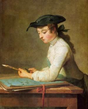 Jean-Baptiste-Simeon Chardin - The Young Draughtsman, 1737