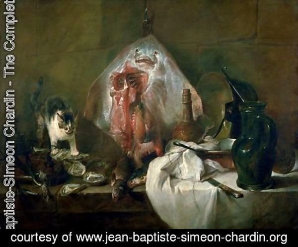 Jean-Baptiste-Simeon Chardin - The Ray or, The Kitchen Interior, 1728