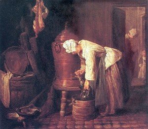 Woman Drawing Water from a Copper Cistern