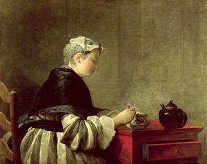 A Lady Taking Tea, 1735