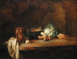 Jean-Baptiste-Simeon Chardin - Still life of Vegetables for the Soup, c.1732