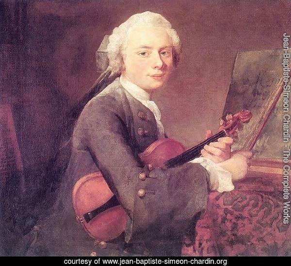 Young Man with a Violin, or Portrait of Charles Theodose Godefroy (1718-96) c.1738