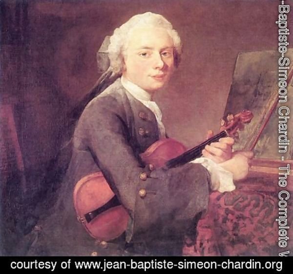 Jean-Baptiste-Simeon Chardin - Young Man with a Violin (Charles Godefroy) 