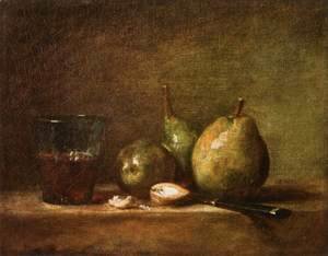 Jean-Baptiste-Simeon Chardin - Pears, Walnuts and Glass of Wine