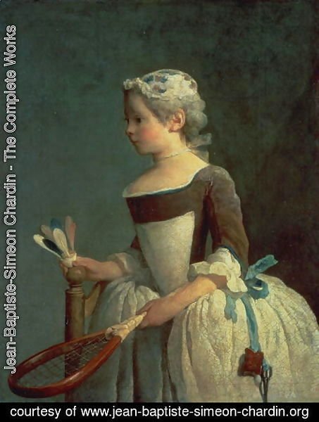 Jean-Baptiste-Simeon Chardin - Girl with Racket and Shuttlecock