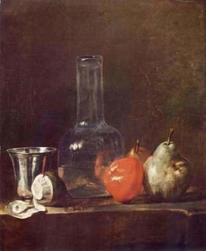 Jean-Baptiste-Simeon Chardin - Still Life with Glass Flask and Fruit