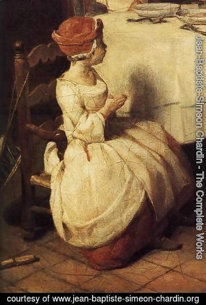 Jean-Baptiste-Simeon Chardin - The Prayer before Meal (detail) before 1740