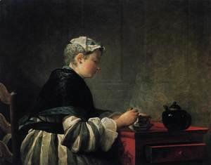Jean-Baptiste-Simeon Chardin - Woman Taking Tea 1735