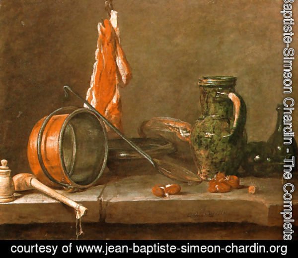 Jean-Baptiste-Simeon Chardin - A "Lean Diet" with Cooking Utensils