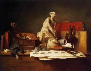 Jean-Baptiste-Simeon Chardin - Still Life with the Attributes of the Arts, 1766