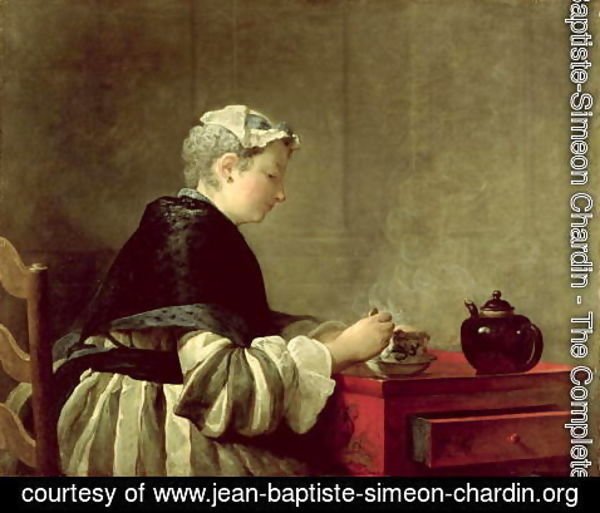 Jean-Baptiste-Simeon Chardin - A Lady Taking Tea, 1735