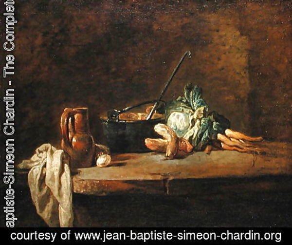 Jean-Baptiste-Simeon Chardin - Still life of Vegetables for the Soup, c.1732