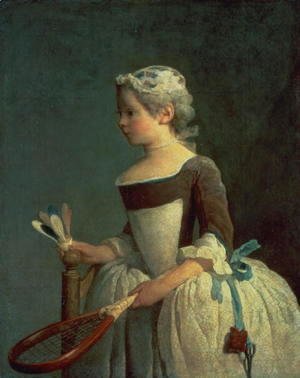 Jean-Baptiste-Simeon Chardin - Girl with Racket and Shuttlecock