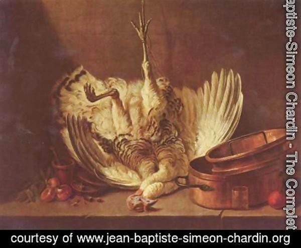 Jean-Baptiste-Simeon Chardin - Still life with suspended turkey