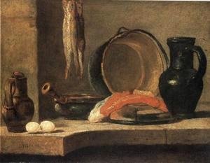 Jean-Baptiste-Simeon Chardin - Still Life with Herrings