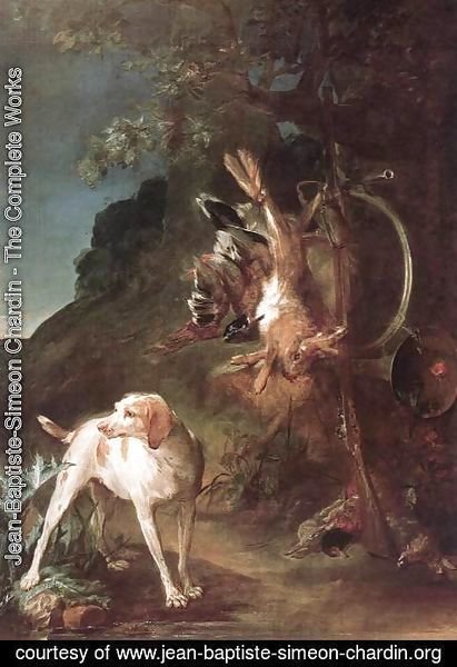 Jean-Baptiste-Simeon Chardin - Game Still-Life with Hunting Dog c. 1730