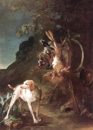 Jean-Baptiste-Simeon Chardin - Game Still-Life with Hunting Dog c. 1730