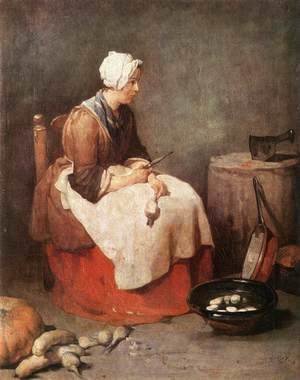 Jean-Baptiste-Simeon Chardin - Girl Peeling Vegetables