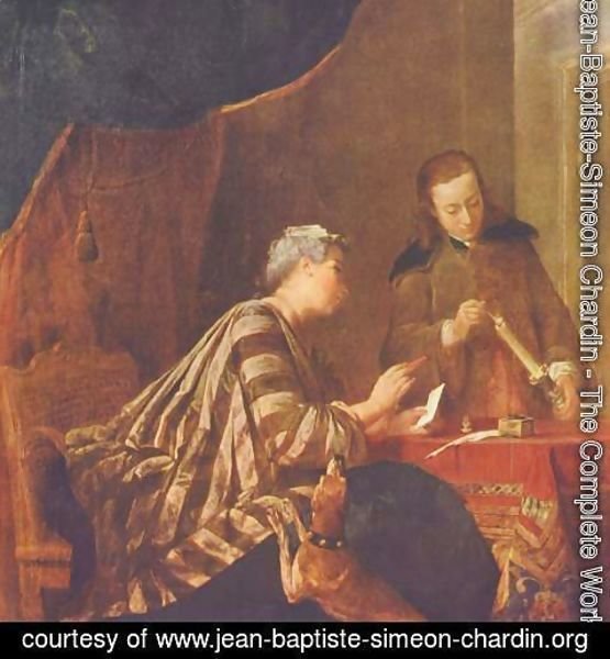 Jean-Baptiste-Simeon Chardin - Lady Sealing A Letter
