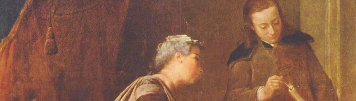 Jean-Baptiste-Simeon Chardin - Lady Sealing A Letter