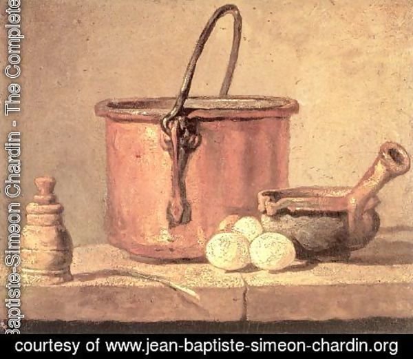 Jean-Baptiste-Simeon Chardin - Still Life With Copper Cauldron And Eggs