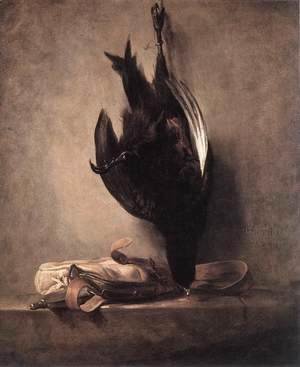 Jean-Baptiste-Simeon Chardin - Still-Life with Dead Pheasant and Hunting Bag 1760