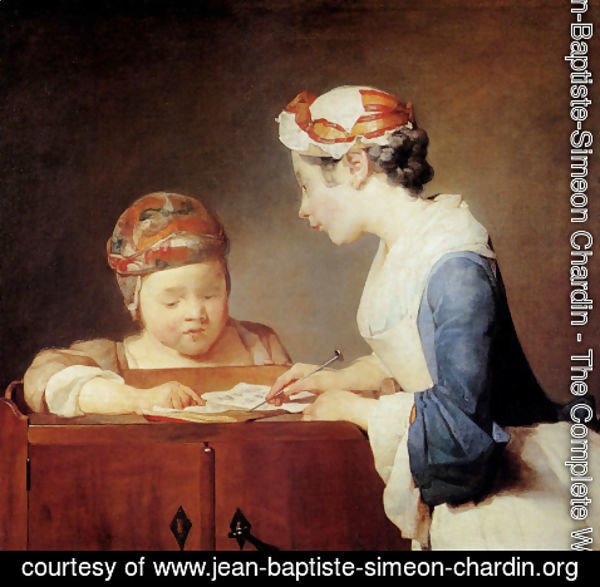 Jean-Baptiste-Simeon Chardin - The Young Schoolmistress c. 1736