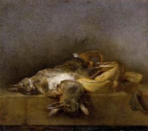Jean-Baptiste-Simeon Chardin - Still-Life with Two Rabbits 1750-55