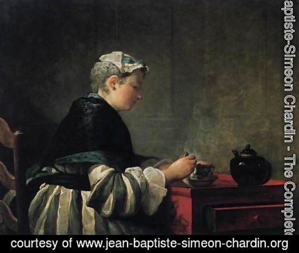 Jean-Baptiste-Simeon Chardin - Woman Taking Tea 1735